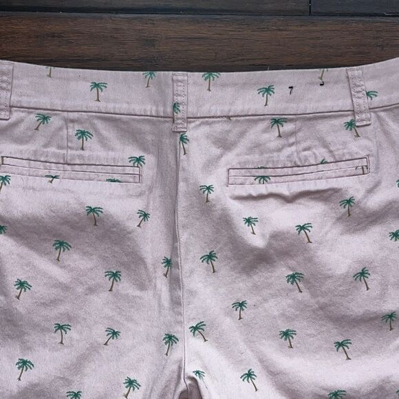 J Crew Shorts Womens 10 Pink Preppy Pocket Chino Ladies Casual Palm Tree 🌴 - Picture 6 of 6
